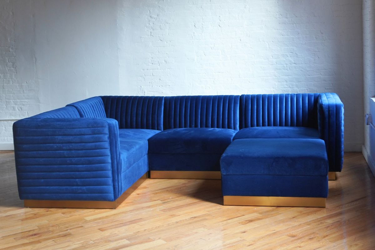 Modern Blue small sectional sofa