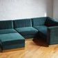Green mid-century modern modular sectional five piece sofa top view