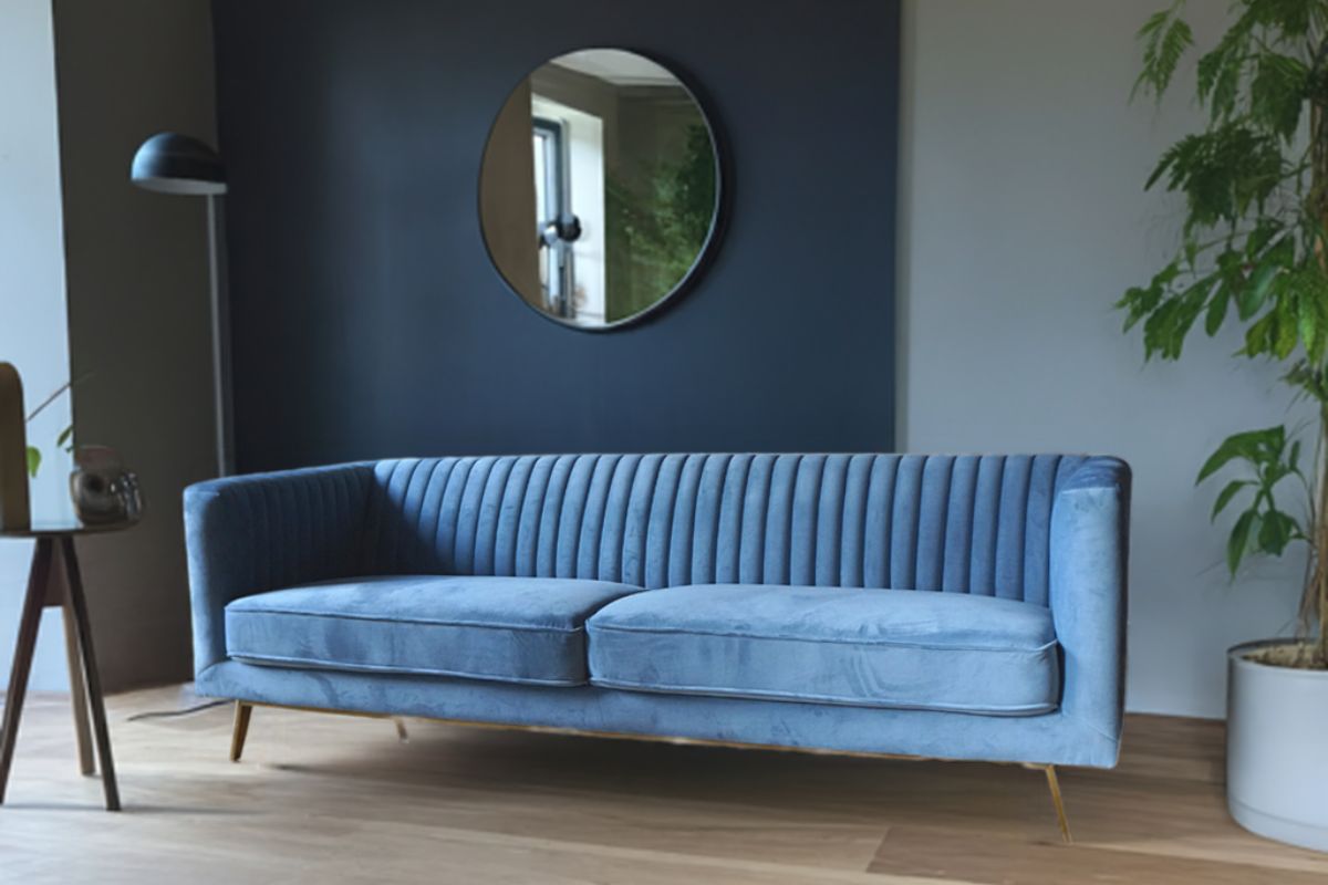 Light blue Art Deco modern sofa