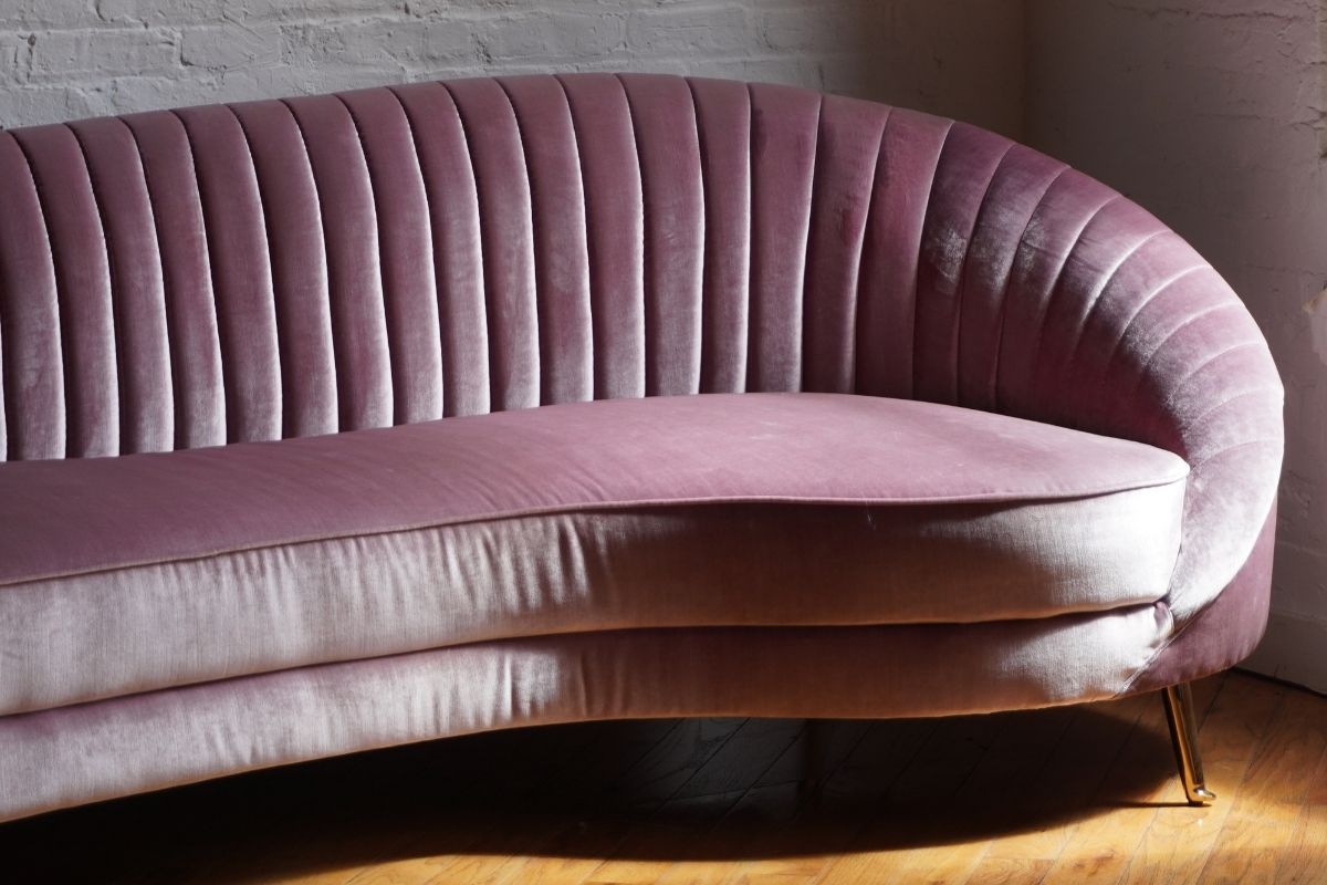 Vintage pink mid-century modern sofa
