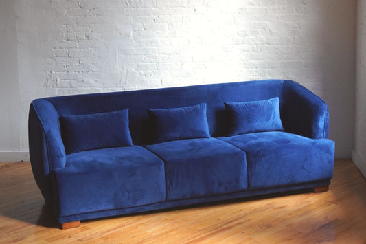 harmony modern sofa - navy blue velvet - brooklyn space