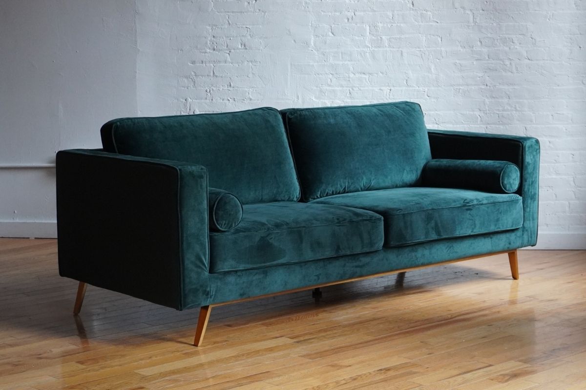 Green mid-century modern contemporary sofa