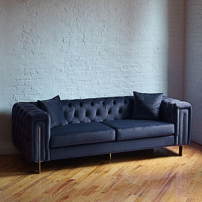 Modern Chesterfield sofa - black velvet