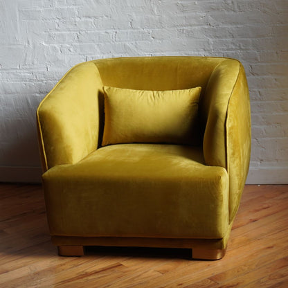 Harmony Modern Accent Chair in golden olive velvet