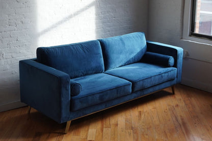 Best mid-century modern sofa for pets - Navy blue velvet