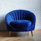 monroe seashell accent chair in navy blue velvet