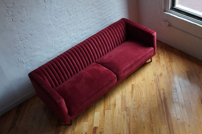 small apartment sofa red velvet