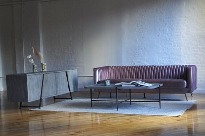 Purple velvet modern sofa living room